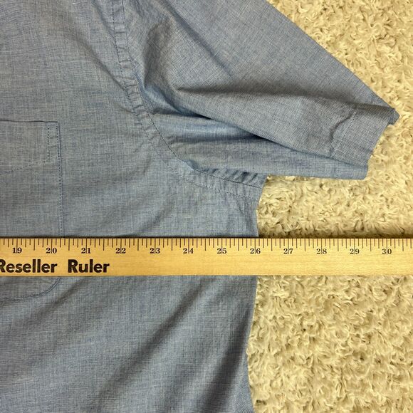 Old Navy Everyday Shirt Mens 2XL Blue Button Up Short Sleeve Built In Flex - Picture 4 of 6